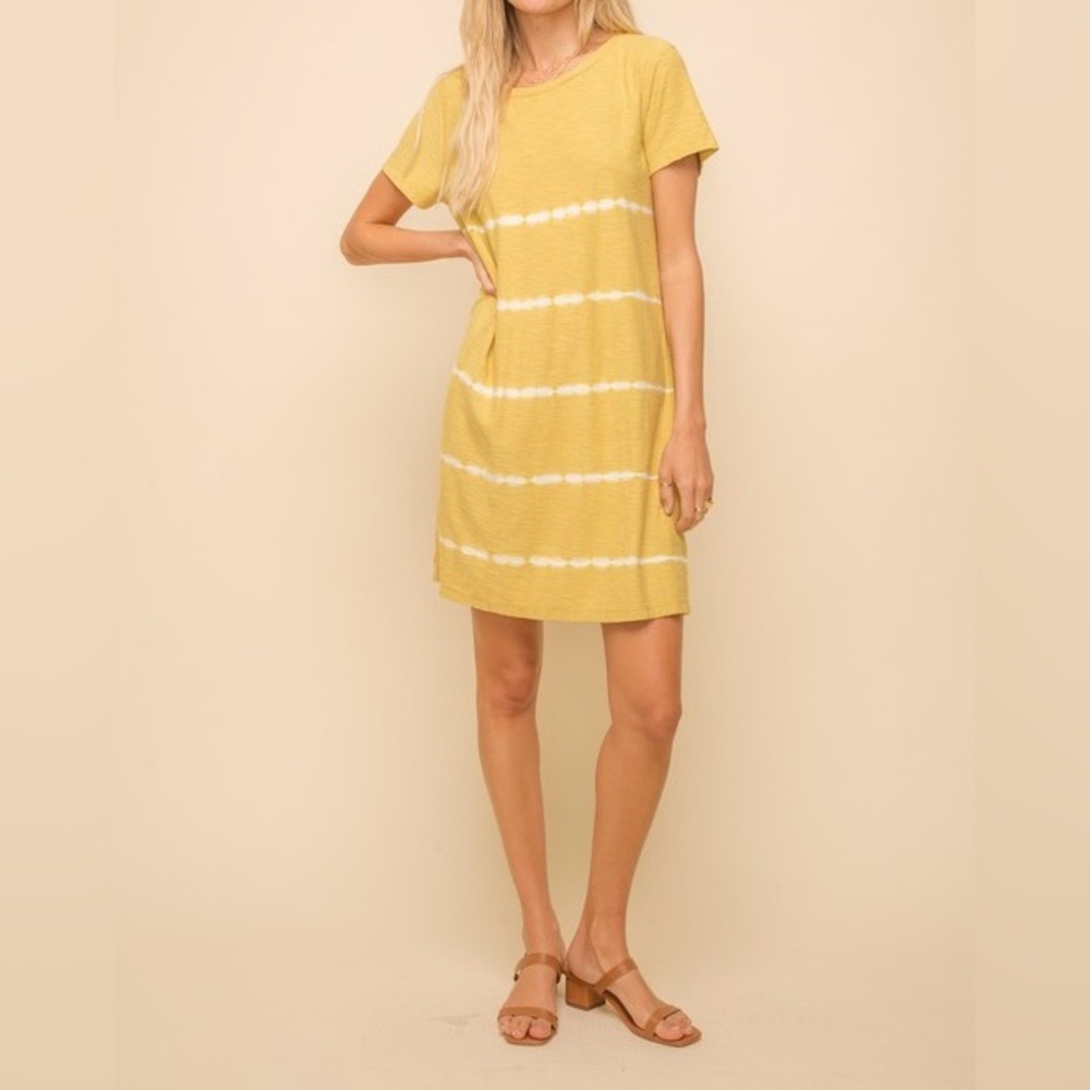 Mustard Tie Dye Jersey Dress